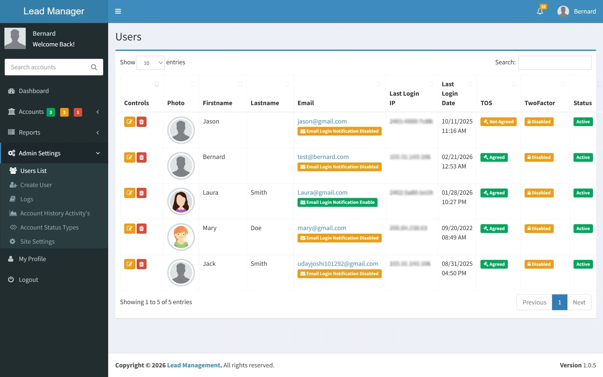 User Management Overview