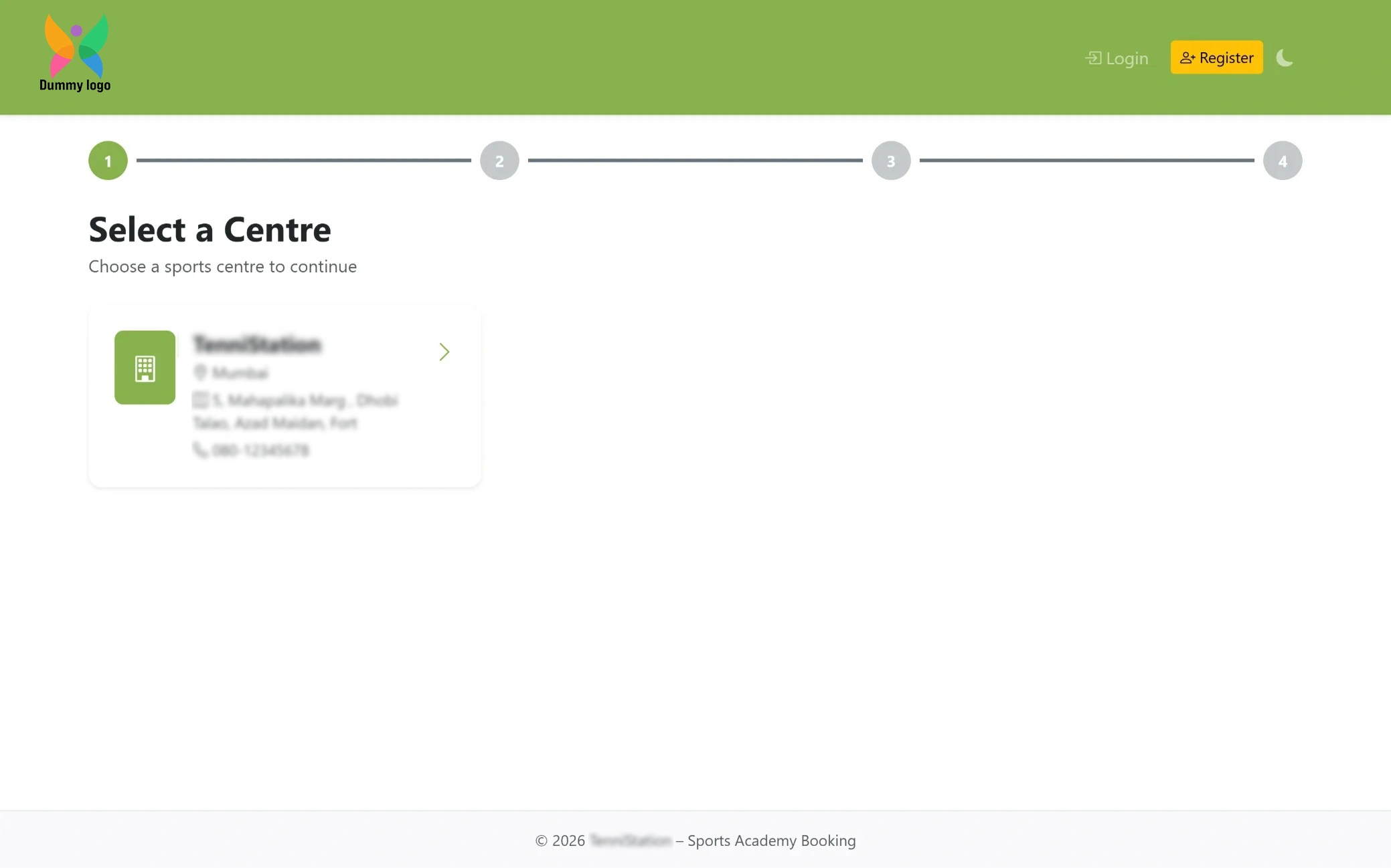 Select a Centre